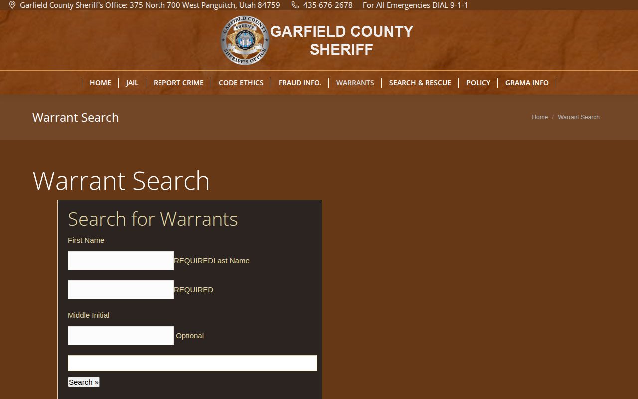 Garfield County parole and probation warrant search handoff