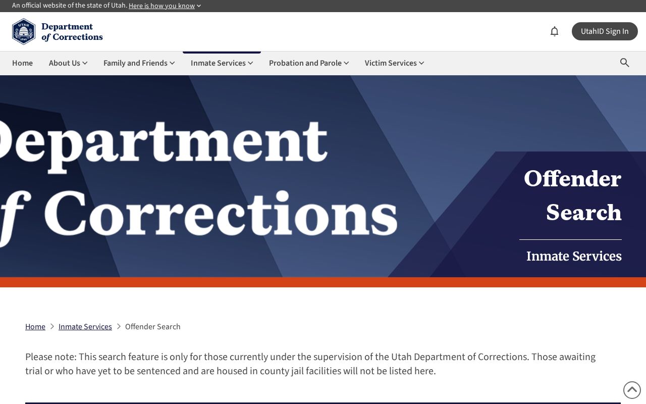 Utah offender search for Garfield County released inmates